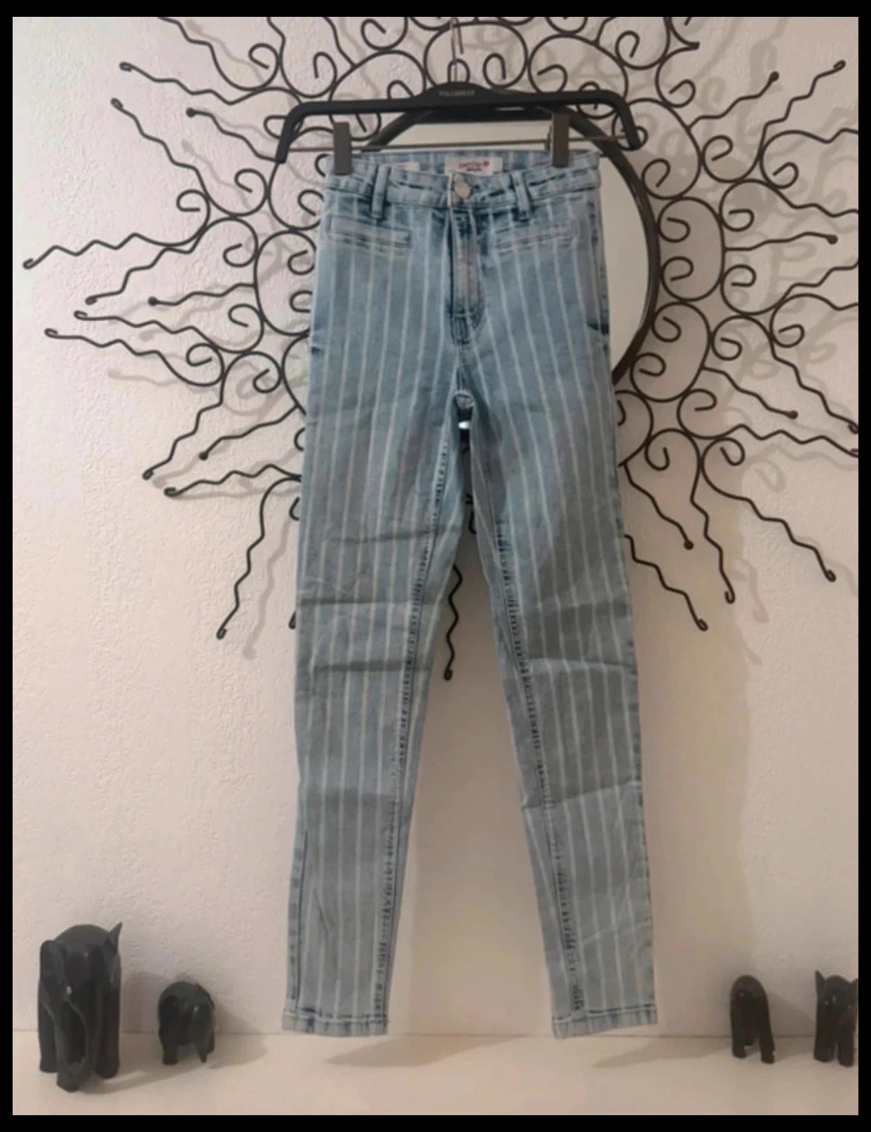 Jean Skinny Jennyfer Don’t Call Me Taille Haute Rayé – Taille 32 (XXS)
